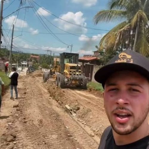 JOÃO DELAROLI SUPERVISIONA OBRAS NAS RUAS 29 E 23 NO BAIRRO JOAQUIM DE OLIVEIRA.