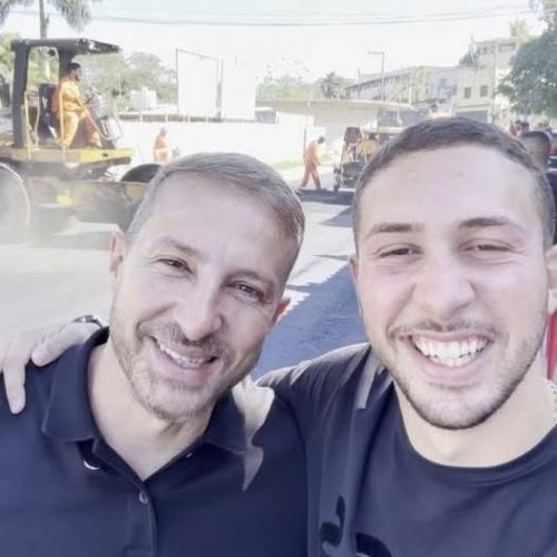 PREFEITO MARCELO DELAROLI E PRESIDENTE DA CÂMARA, JOÃO DELAROLI ACOMPANHAM ANDAMENTO DAS OBRAS EM JARDIM IMPERIAL.