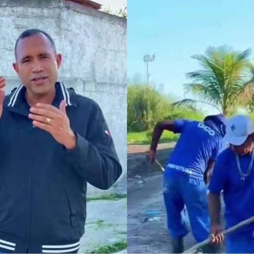 VEREADOR FELIPE BRITO VISTORIA COM A COMUNIDADE OBRAS NO RETORNO DO MARAMBAIA