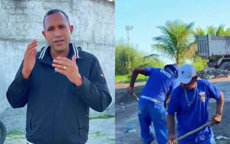 VEREADOR FELIPE BRITO VISTORIA COM A COMUNIDADE OBRAS NO RETORNO DO MARAMBAIA